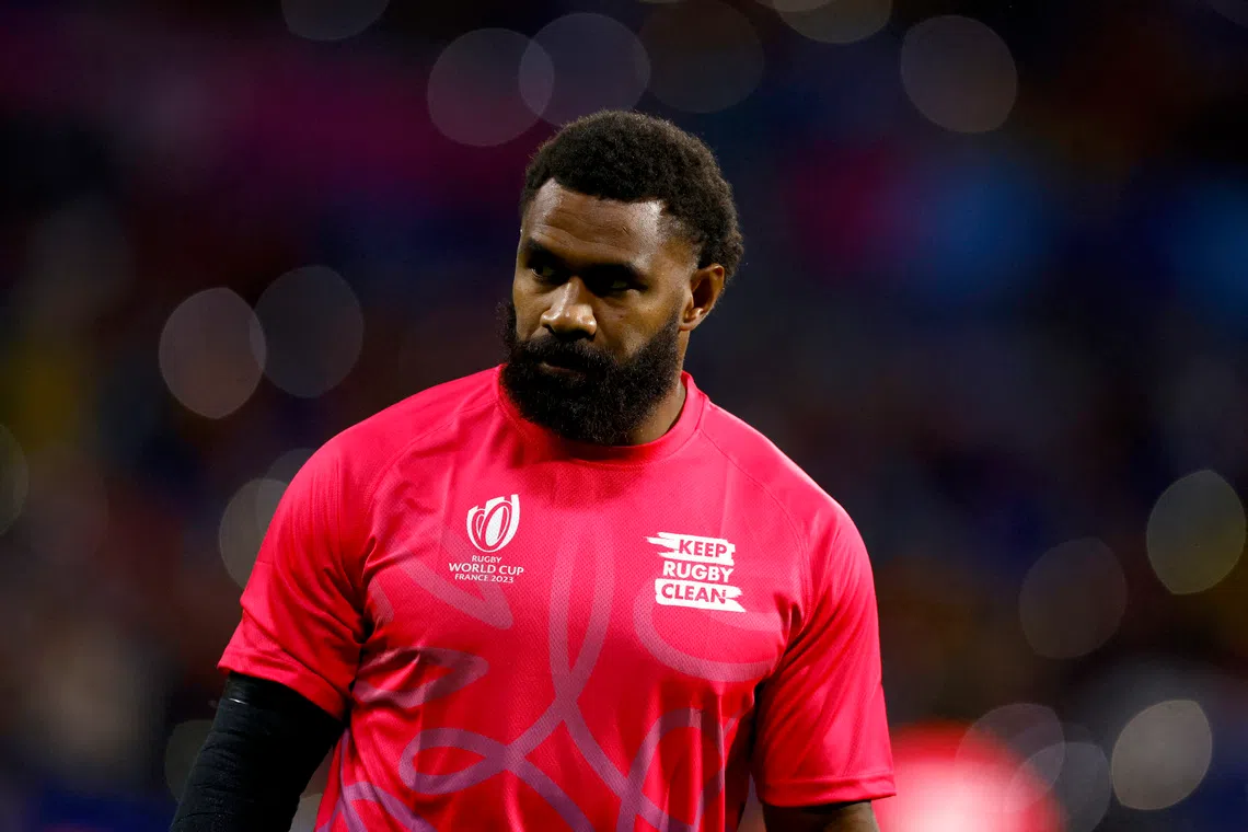 Rugby Union - Rugby World Cup 2023 - Pool C - Wales v Australia - OL Stadium, Lyon, France - September 24, 2023 Australia's Marika Koroibete during the warm up before the match REUTERS/Sarah Meyssonnier