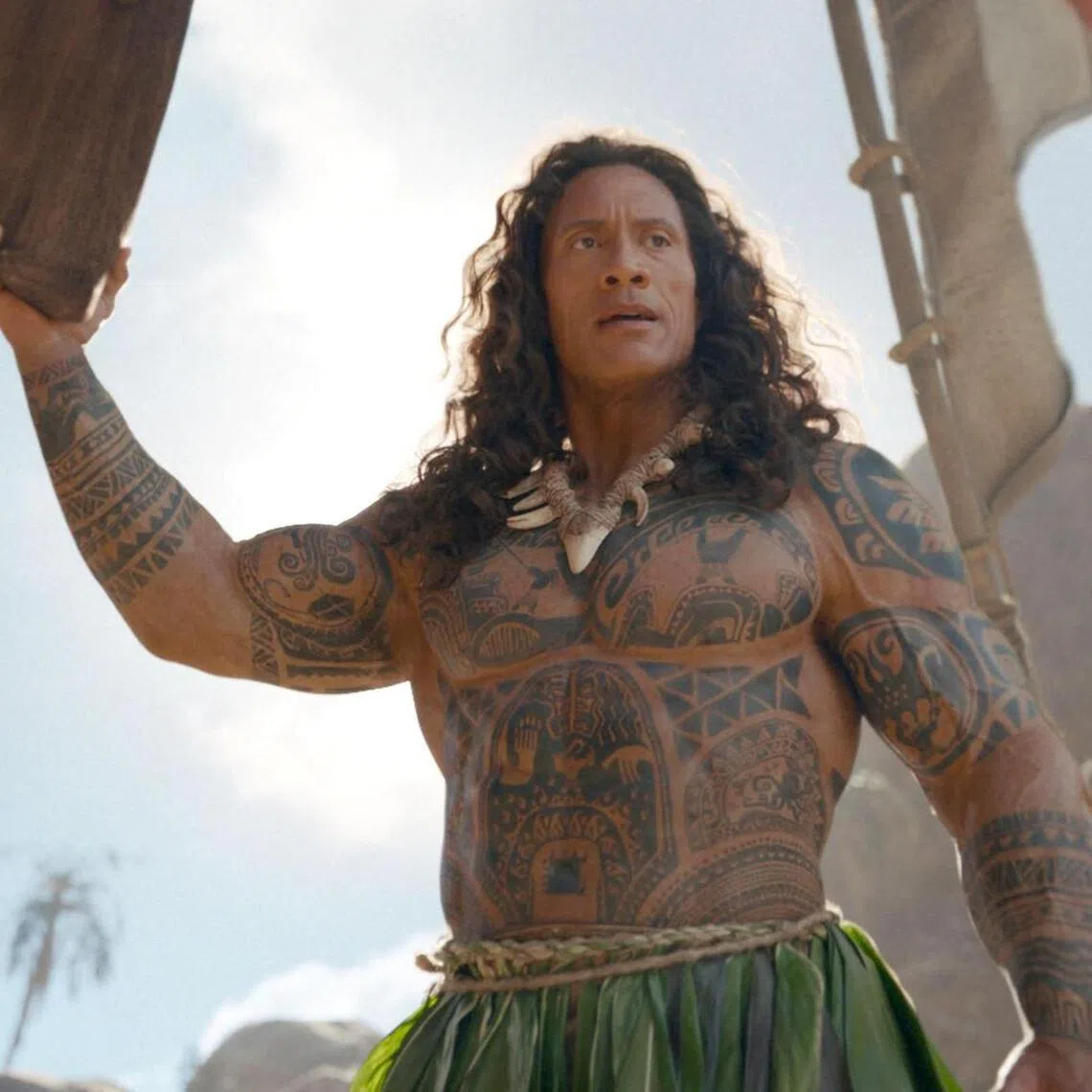 Actor Dwayne Johnson in Moana.