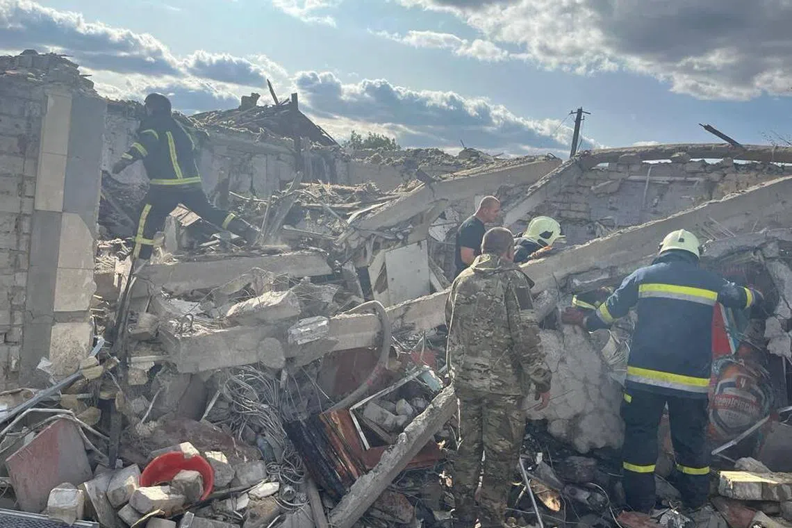 A missile struck the north-eastern village of Hroza, which is not on a front line in the Russia-Ukraine war.