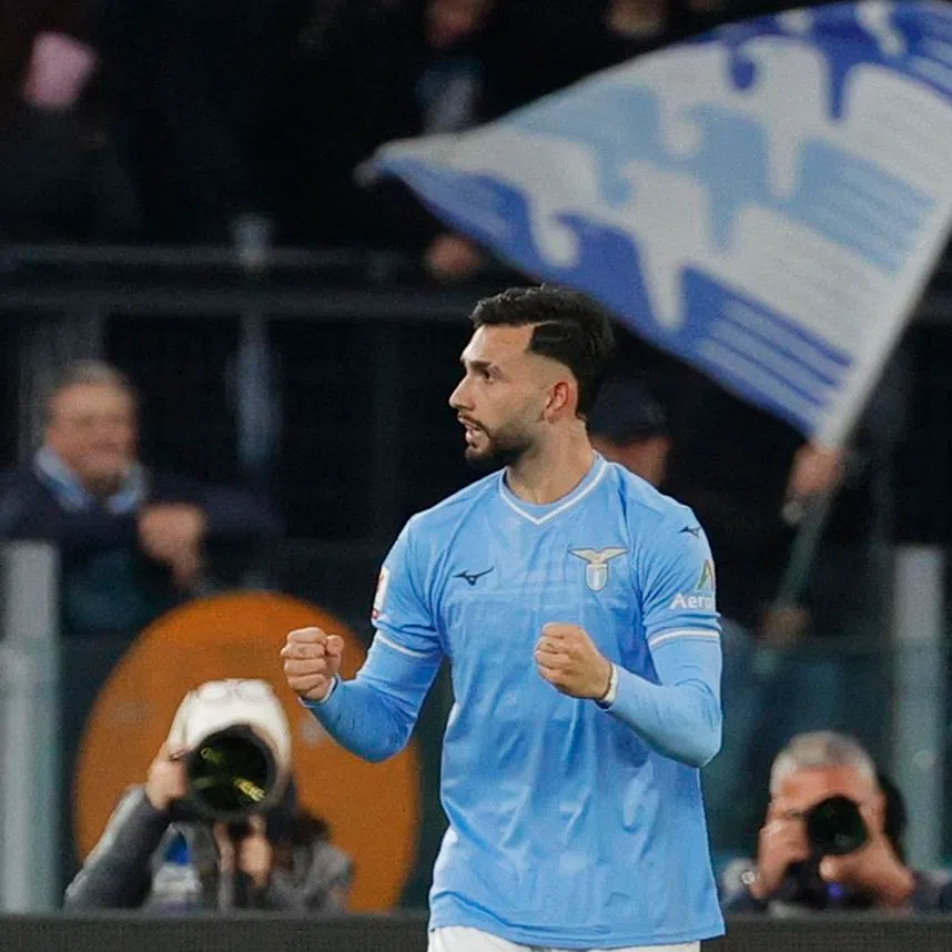 Soccer Football - Coppa Italia - Semi Final - Second Leg - Lazio v Juventus - Stadio Olimpico, Rome, Italy - April 23, 2024 Lazio's Taty Castellanos celebrates scoring their second goal. REUTERS/Ciro De Luca