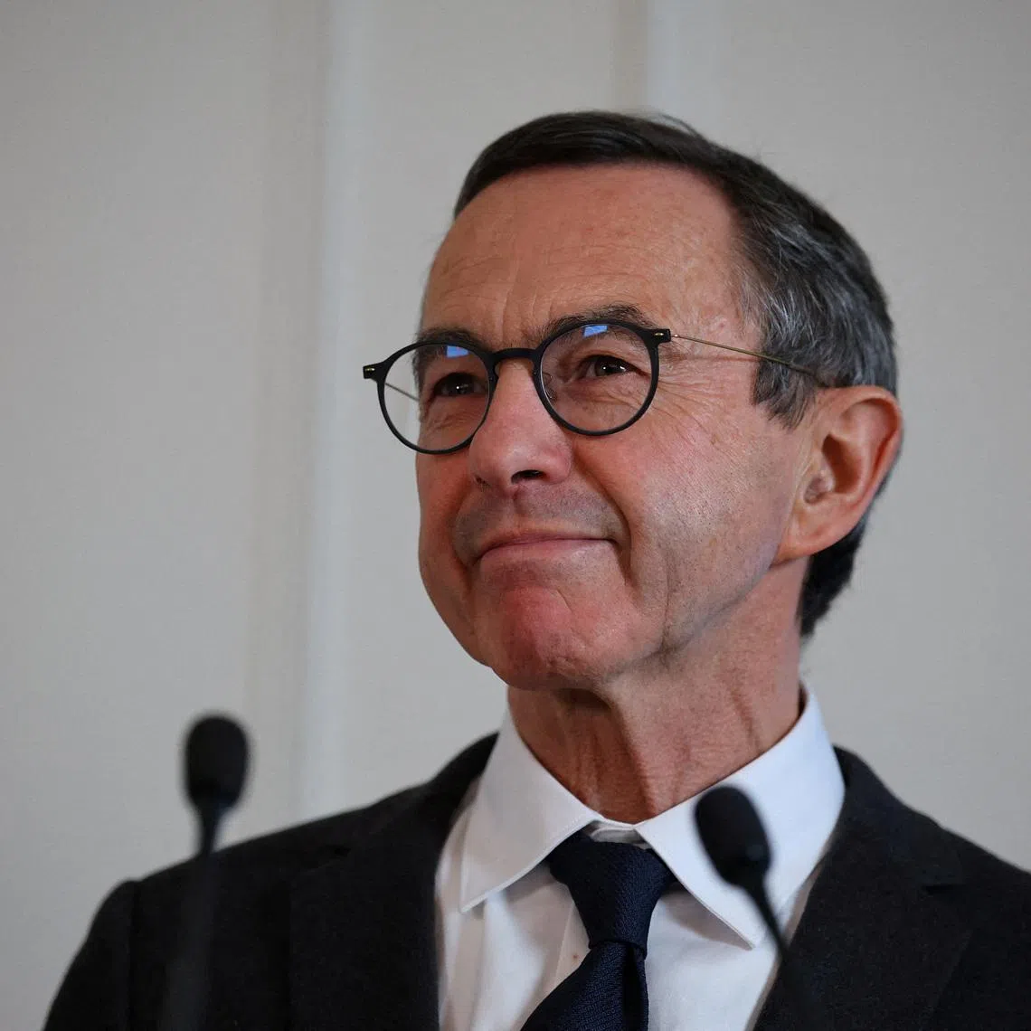 FILE PHOTO: Bruno Retailleau attends a press conference  in Paris, France, January 7, 2026. REUTERS/Sarah Meyssonnier/File Photo