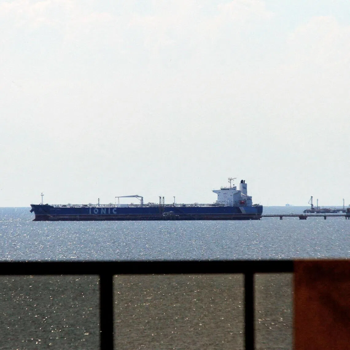 Ionic, a crude oil tanker involved in transporting Venezuelan oil which was recently seized by the US., is docked in San Francisco, Venezuela, on Dec 13, 2025. 