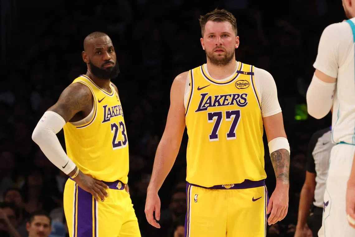 The Los Angeles Lakers will be hoping that the addition of Luka Doncic (77) will help address their woeful record against the Denver Nuggets. The NBA Western Conference rivals face off on Feb 22.