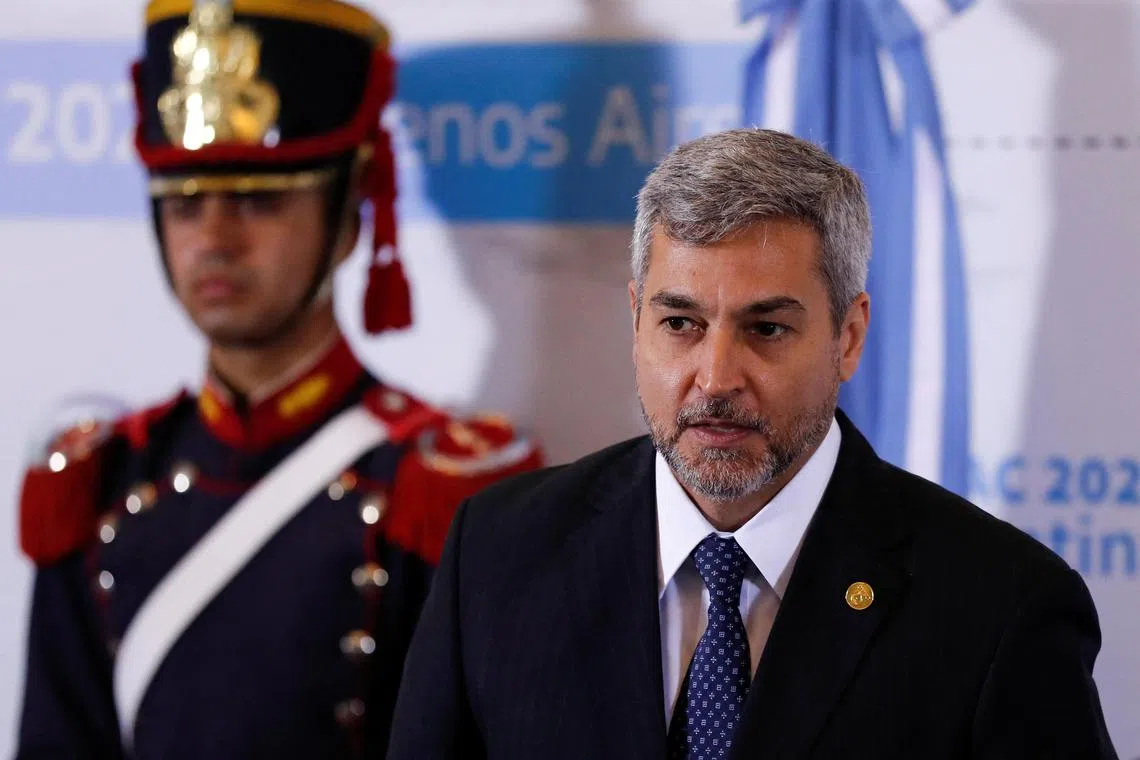 Paraguay’s president, Mr Mario Abdo, will visit Taiwan from Feb 14 - 18.