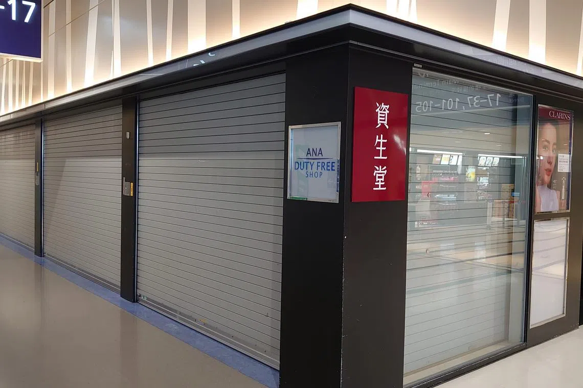 At least eight stores spanning two floors before immigration checks in Terminal One had been shut for renovations in 2021.