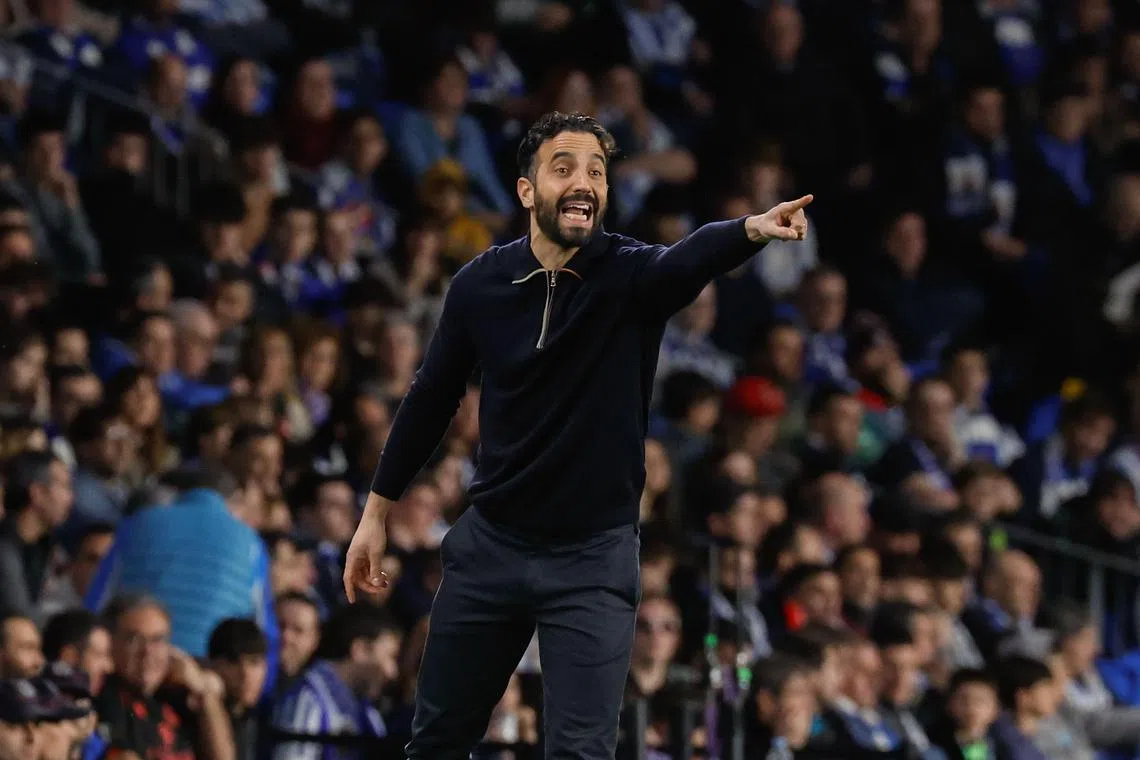 Manchester United manager Ruben Amorim during the 1-1 Europa League draw with Real Sociedad.