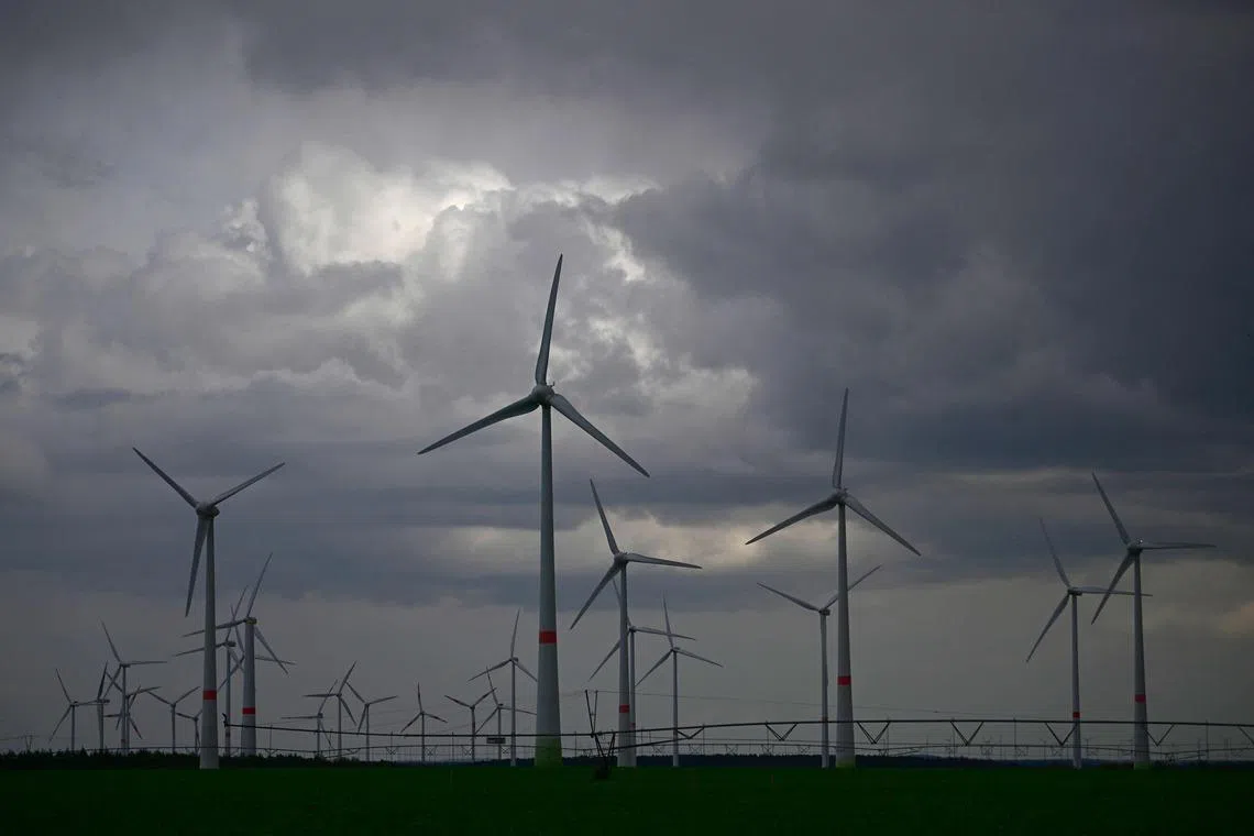 Wind turbines near Feldheim generate plenty of energy for the village. 