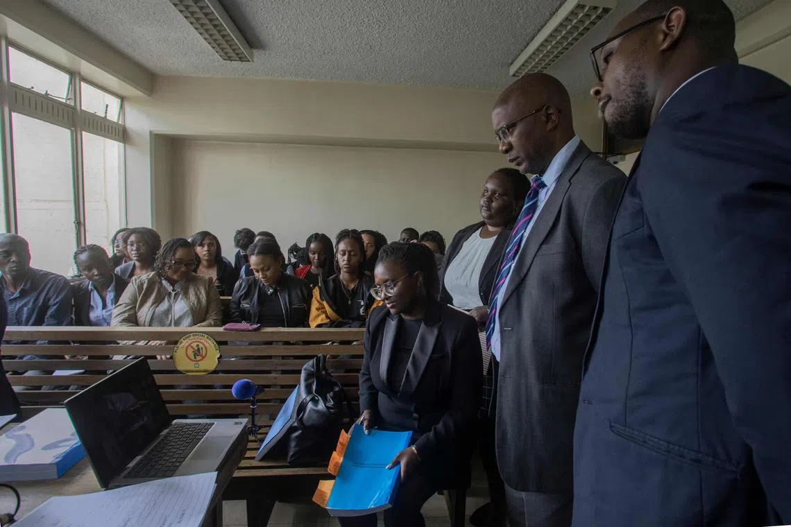 Kenyan lawyers appear in court on behalf of 43 former Facebook content moderators in Kenya suing Meta.