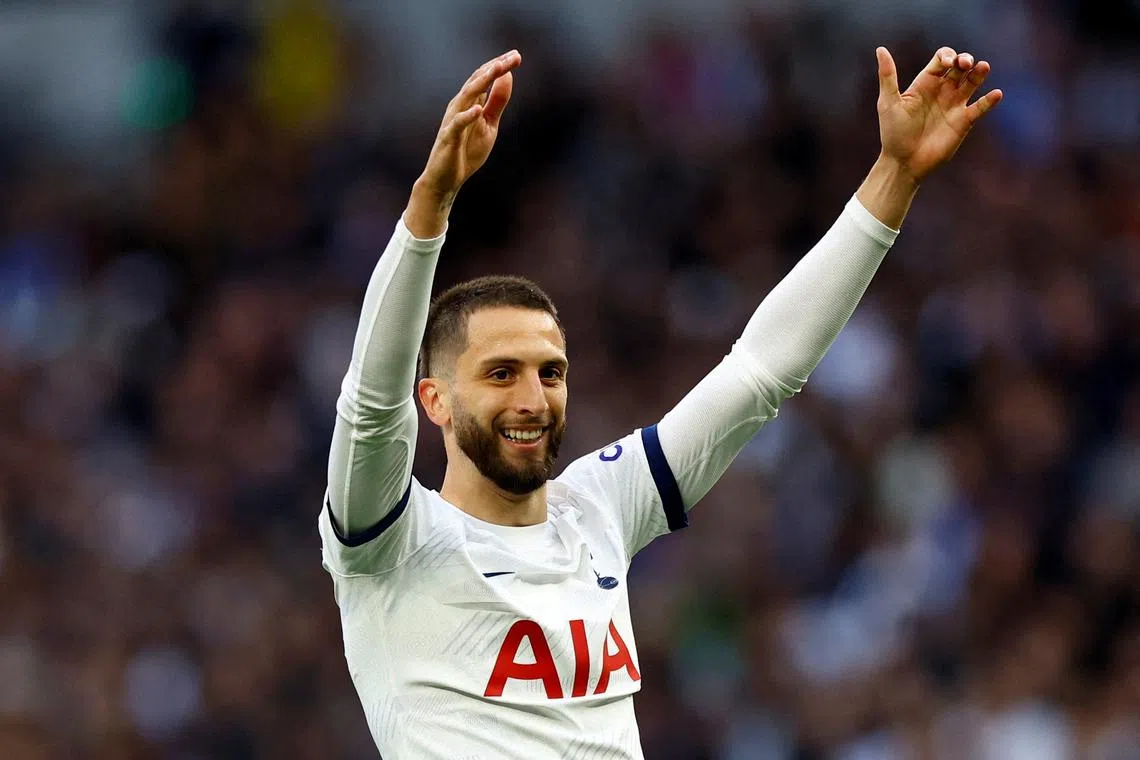FILE PHOTO: Soccer Football - Premier League - Tottenham Hotspur v Manchester City - Tottenham Hotspur Stadium, London, Britain - May 14, 2024 Tottenham Hotspur's Rodrigo Bentancur reacts Action Images via Reuters/Peter Cziborra/File Photo
