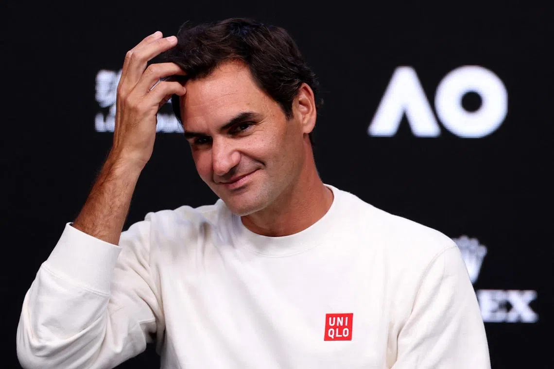 Tennis - Australian Open - Melbourne Park, Melbourne, Australia - January 15, 2026 Former tennis player Roger Federer during the press conference REUTERS/Edgar Su