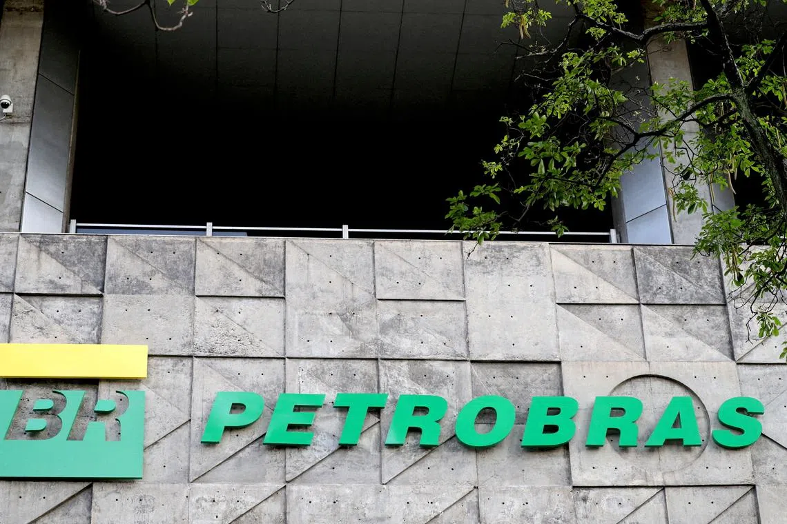 FILE PHOTO: A logo of Brazil's state-run Petrobras oil company is seen at their headquarters in Rio de Janeiro, Brazil October 16, 2019. REUTERS/Sergio Moraes/File Photo