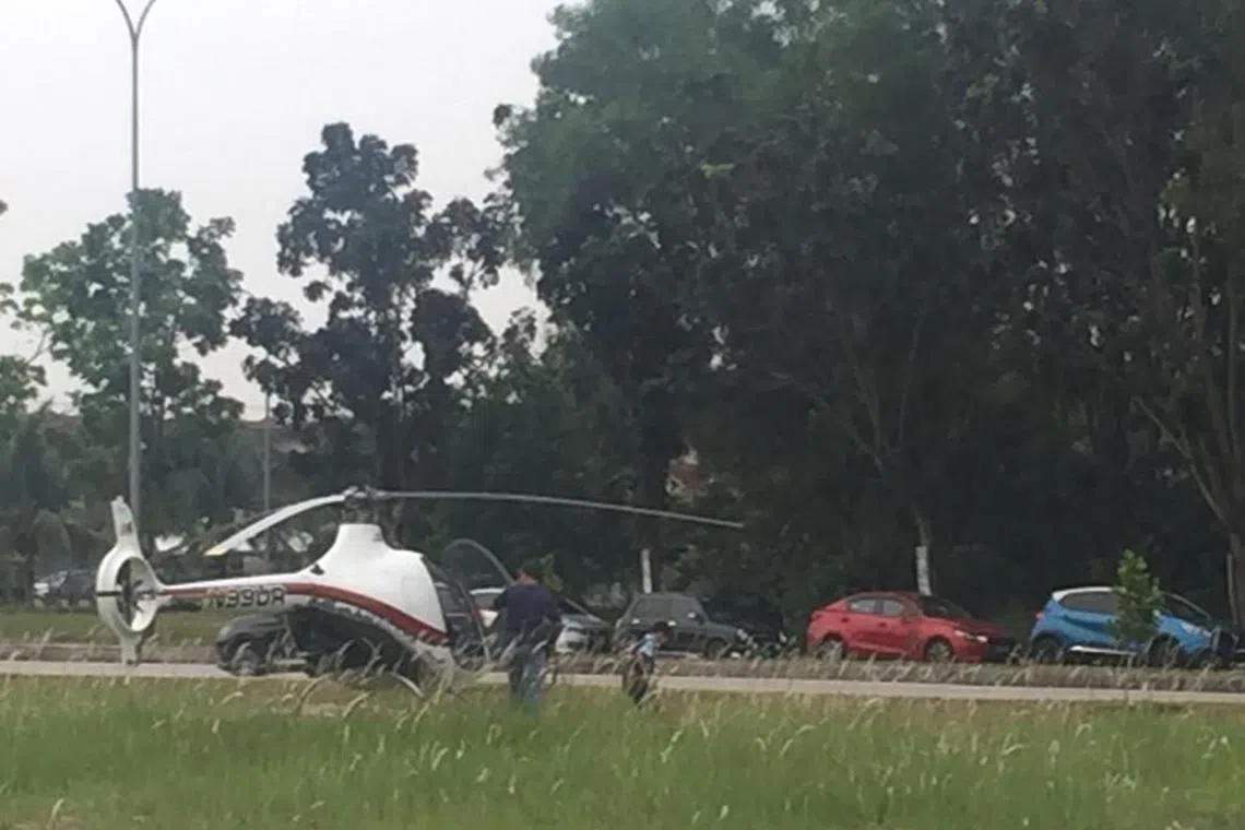 The helicopter landed on a field in Shah Alam for 15 minutes on April 17 at around 8am.