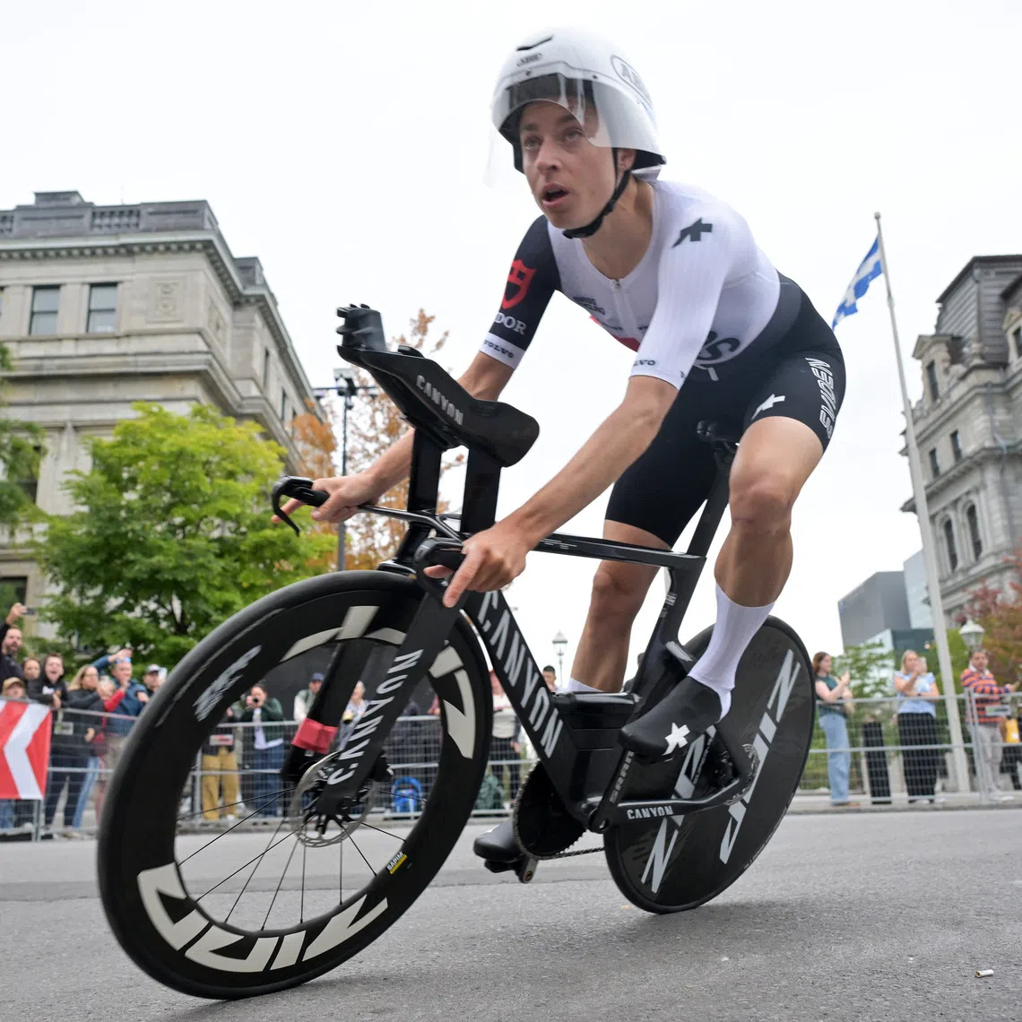 Sep 20, 2026; Montreal, Quebec, Canada;  Marlen Reusser (SUI) competes in the Women individual time trial at the UCI Road World Championships.  Mandatory Credit: Eric Bolte-Imagn Images