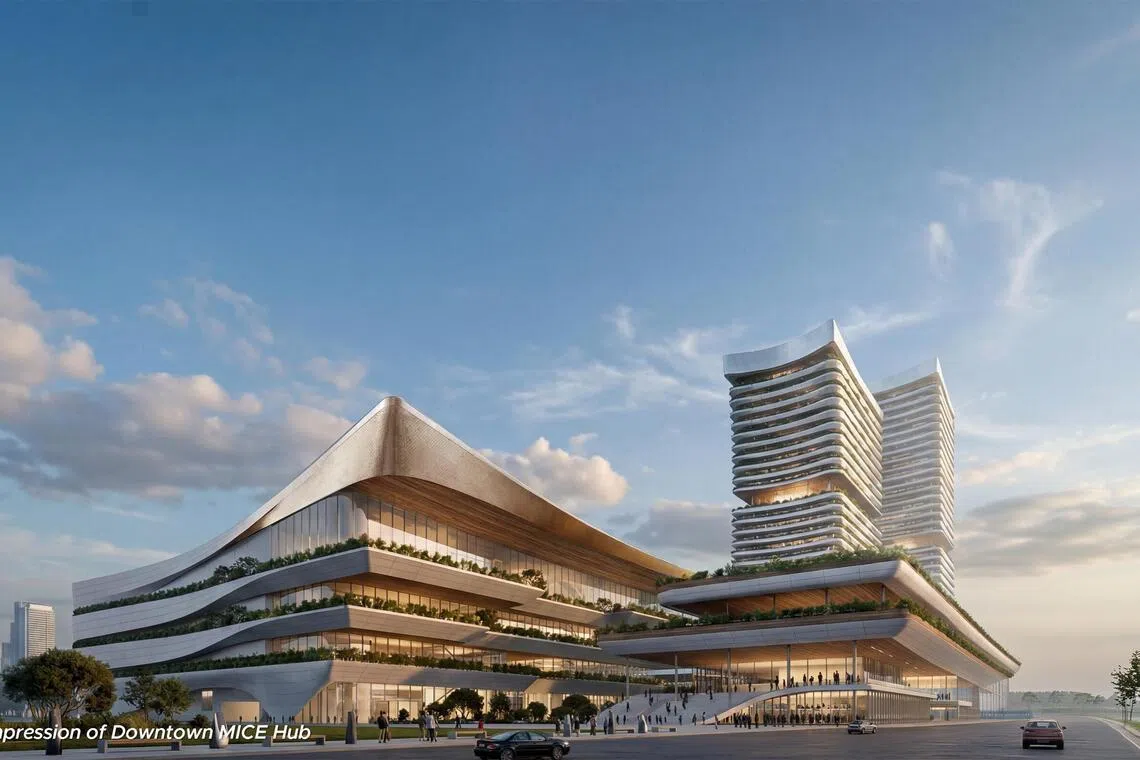 An artist’s impression of planned MICE hub in Marina South.