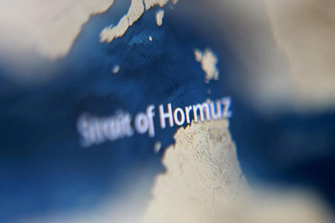 FILE PHOTO: A map showing the Strait of Hormuz is seen in this illustration taken March 23, 2026. REUTERS/Dado Ruvic/Illustration/File Photo