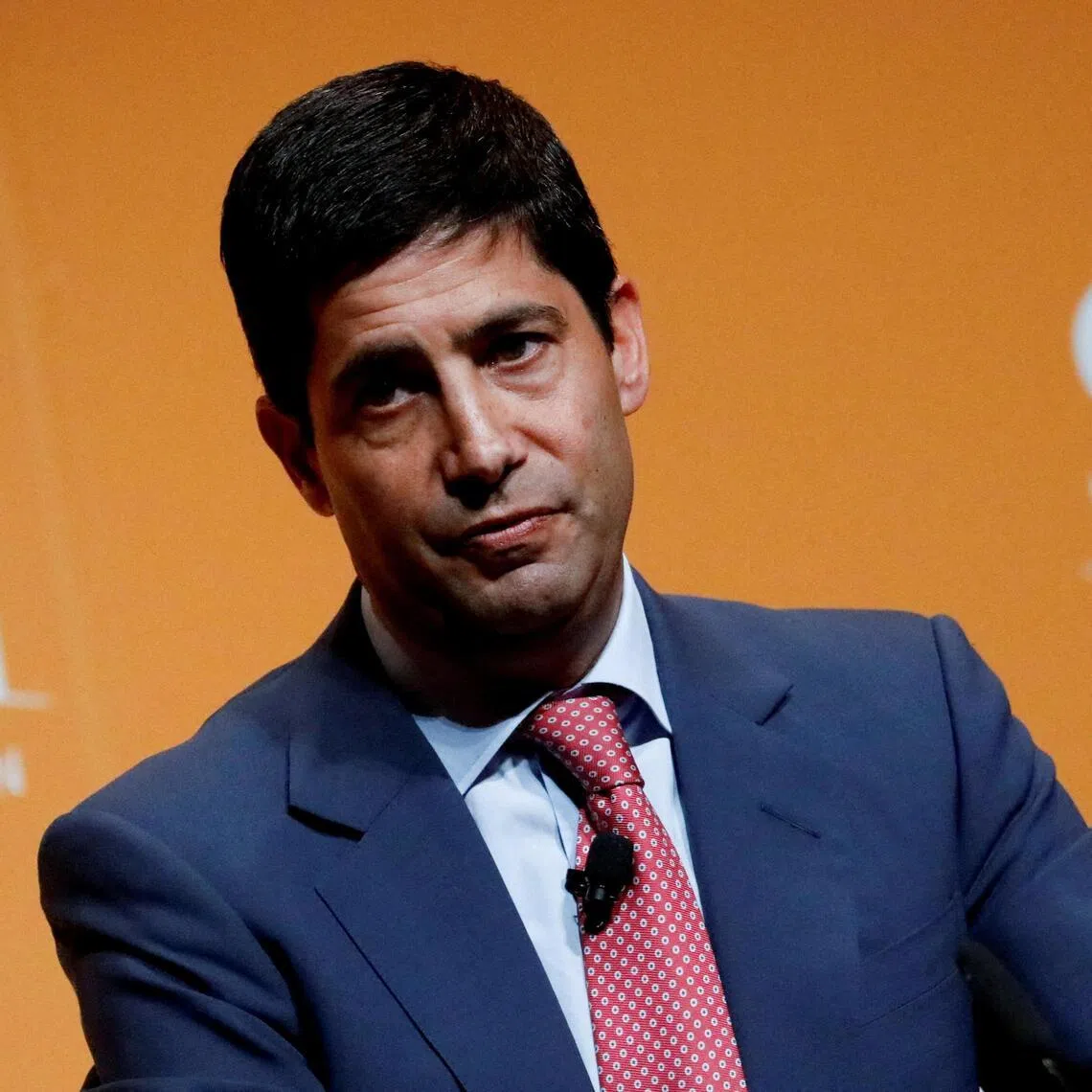 FILE PHOTO: Kevin Warsh, Fellow in Economics at the Hoover Institution and lecturer at the Stanford Graduate School of Business, speaks during the Sohn Investment Conference in New York City, U.S., May 8, 2017. REUTERS/Brendan Mcdermid/File Photo