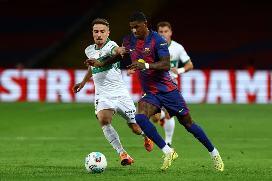 Barcelona boss Hansi Flick wants Marcus Rashford to be more clinical in  front of goal | The Straits Times