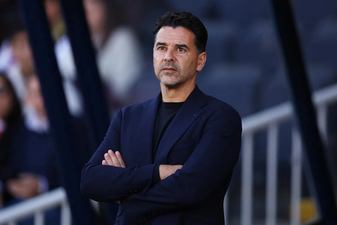 FILE PHOTO: Soccer Football - LaLiga - FC Barcelona v Girona - Estadi Olimpic Lluis Companys, Barcelona, Spain - March 30, 2025 Girona coach Michel before the match REUTERS/Albert Gea/File Photo