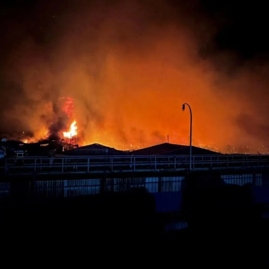 The fire broke out at about 1.32am in a water village in Sandakan and spread through densely packed wooden houses built on stilts.