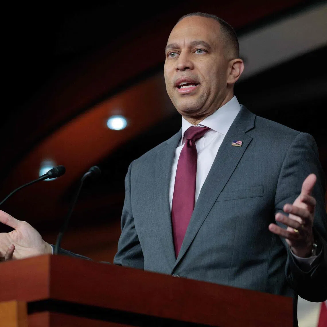 A move by House Minority Leader Hakeem Jeffries to pass a war powers resolution was blocked by US President Donald Trump's Republicans. 