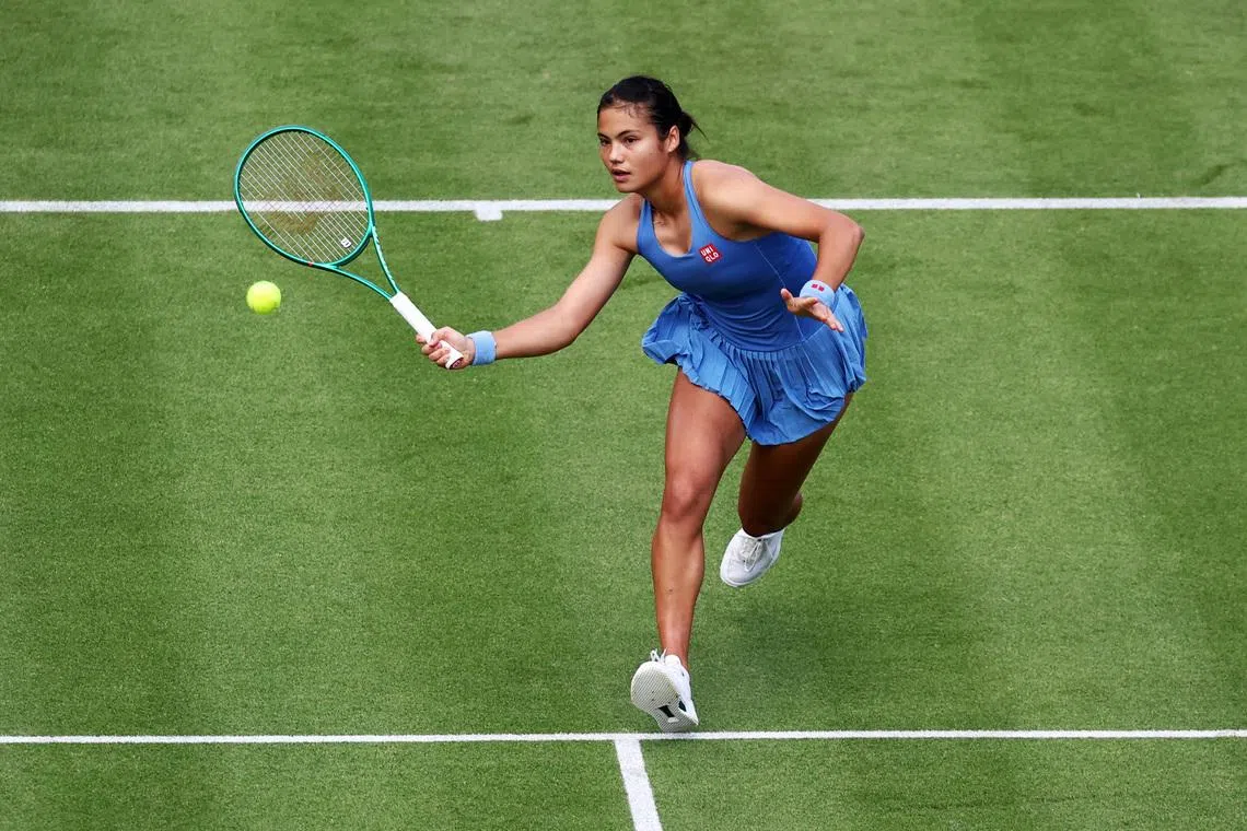Tennis - Queen's Club Championships - Queen's Club, London, Britain - June 9, 2026 Britain's Emma Raducanu in action during her round of 32 match against Russia's Anna Blinkova Action Images via Reuters/Toby Melville