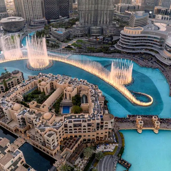 Desalination plants make it possible for Gulf  kingdoms to sustain thriving cities and attractions such as golf courses and the Dubai Fountain (above) 