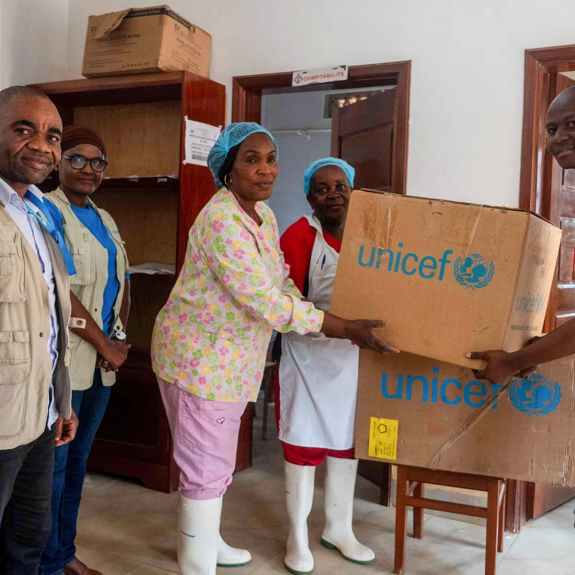 The Masiki Health Center receives UNICEF medicine kits for the protection of children and their mothers during the Ebola outbreak as aid authorities intensify efforts to contain a new Ebola outbreak involving the Bundibugyo strain in Butembo, North Kivu province, Democratic Republic of Congo, October 7, 2026. REUTERS/Gradel Muyisa Mumbere