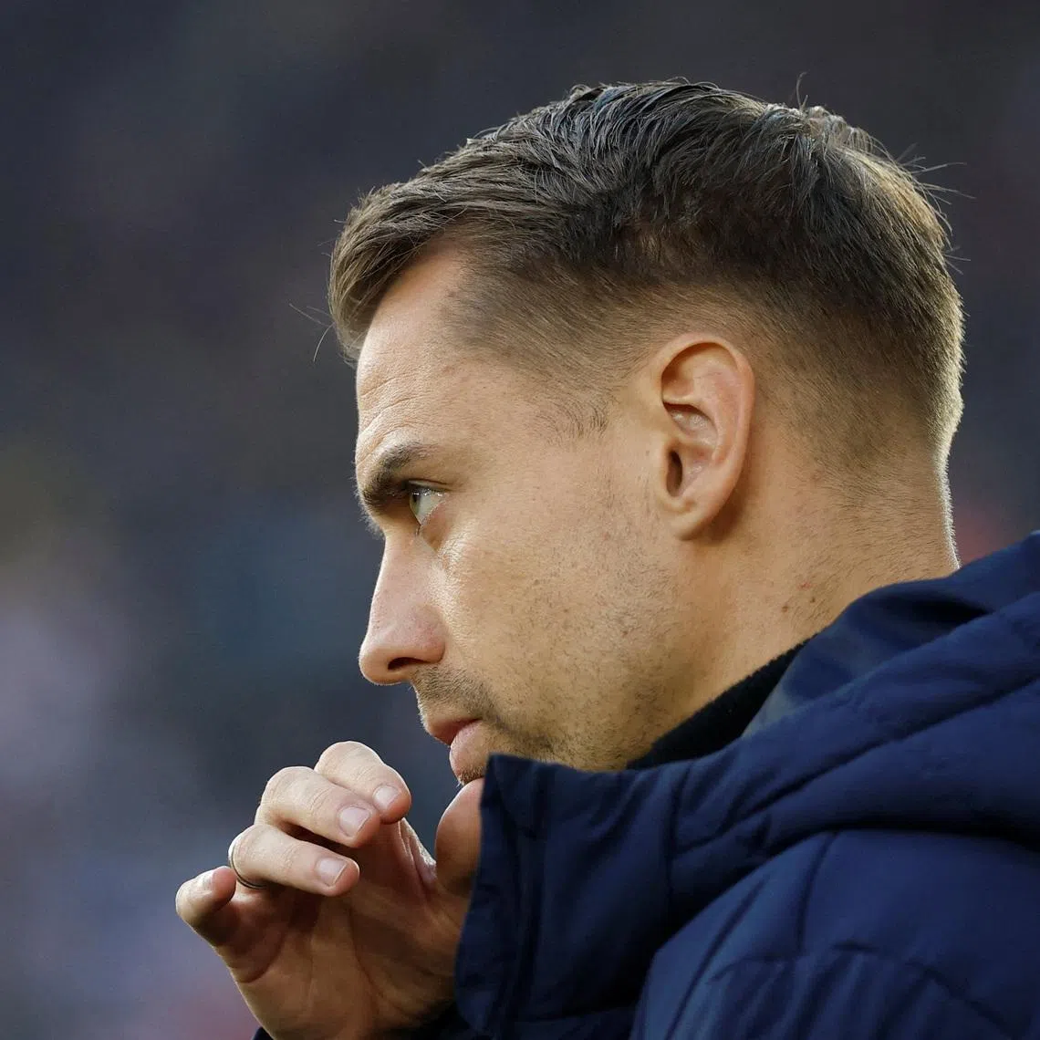 FILE PHOTO: Soccer Football - Championship - Play Offs - Semi Final - Second Leg - Southampton v Middlesbrough - St Mary's Stadium, Southampton, Britain - May 12, 2026 Southampton manager Tonda Eckert during the match Action Images via Reuters/Peter Cziborra