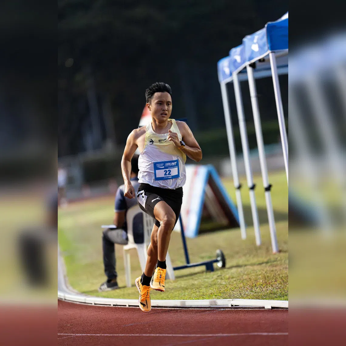 National distance runner Shaun Goh broke the national 2.4km record with a time of 6min 47sec at the Pocari Sweat 2.4km Challenge.