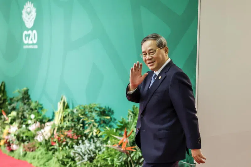 China’s Premier Li Qiang arriving at the G20 Leaders' Summit in Johannesburg, South Africa, on Nov 23.