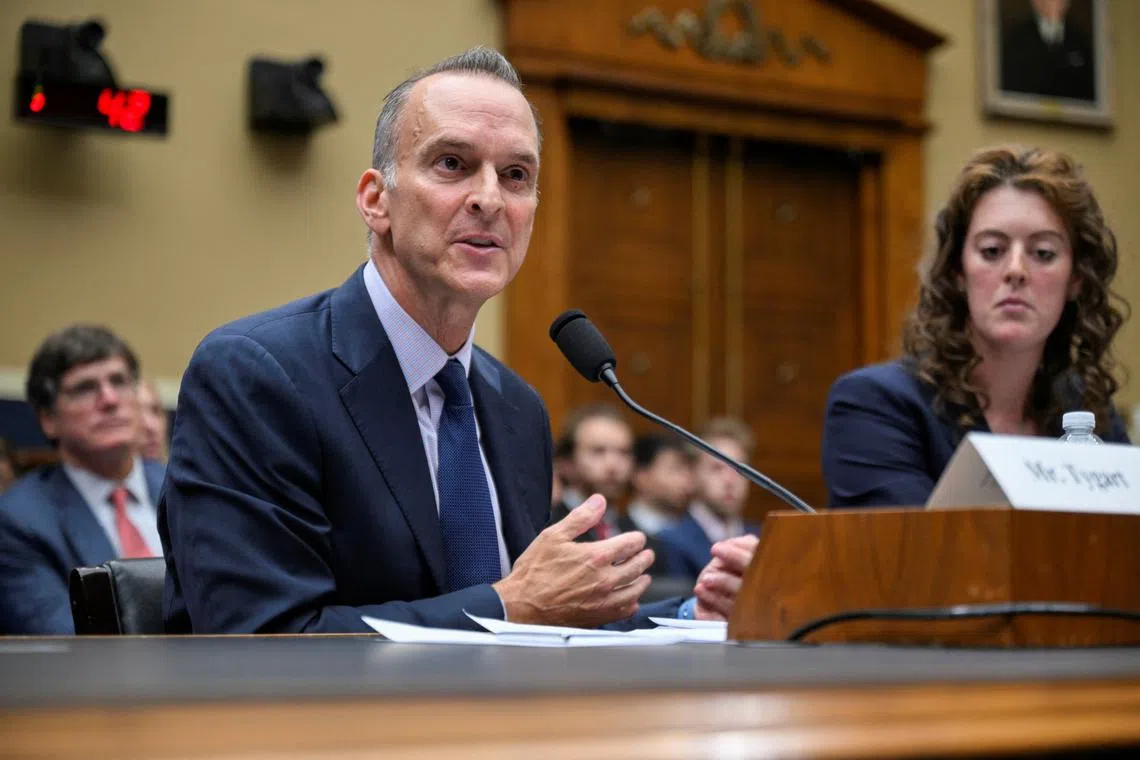 US Anti-Doping Agency CEO Travis Tygart testifies alongside U.S. swimmer Allison Schmitt before a House Energy and Commerce Oversight and Investigations Subcommittee hearing on anti-doping measures ahead of the 2024 Olympics in Paris, at Capitol Hill in Washington, U.S., June 25, 2024. REUTERS/Craig Hudson/ File Photo