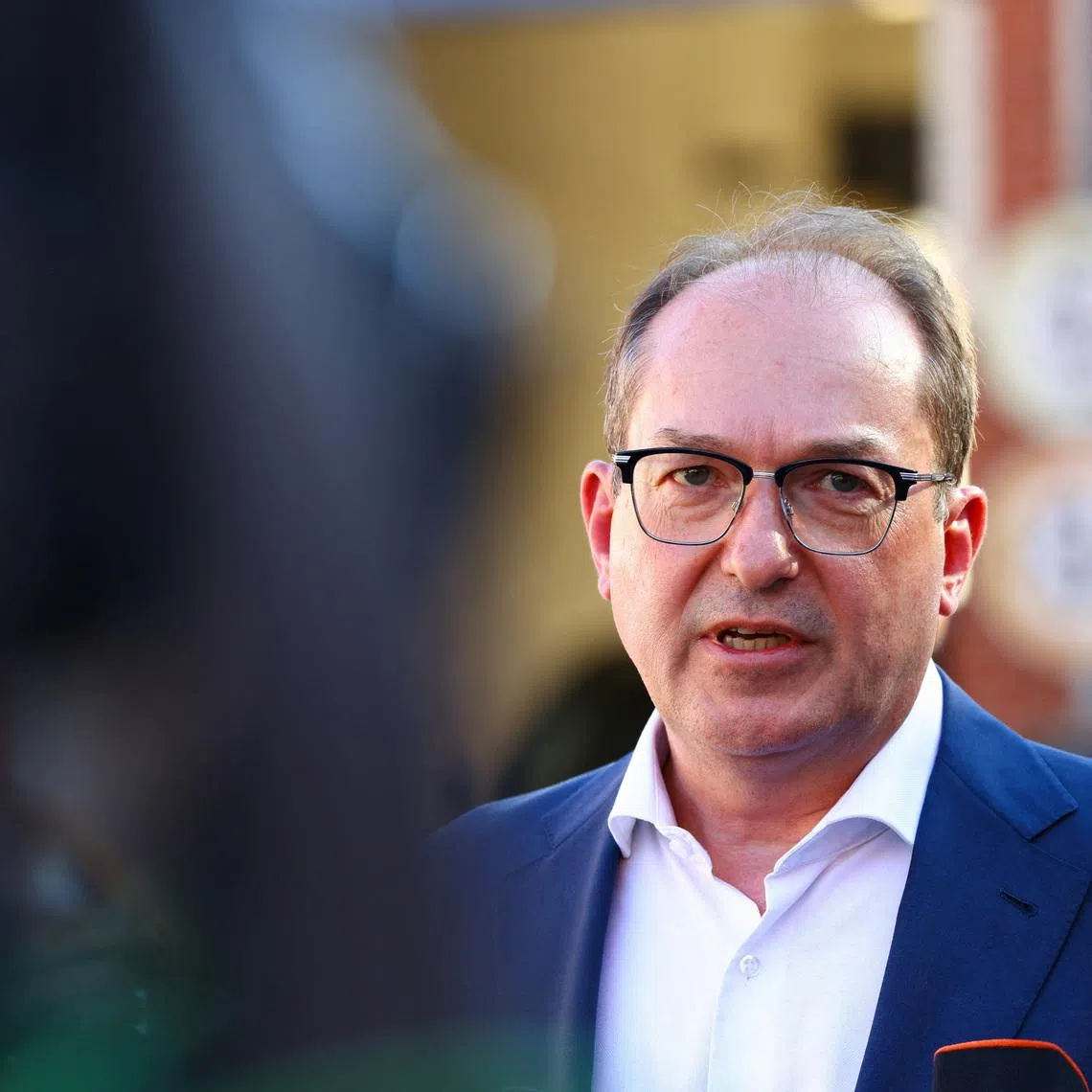 German Interior Minister Alexander Dobrindt gives a statement to the press, as he visits a special unit of the law enforcement agency BKA, in Berlin, July 1, 2025. REUTERS/Nadja Wohlleben