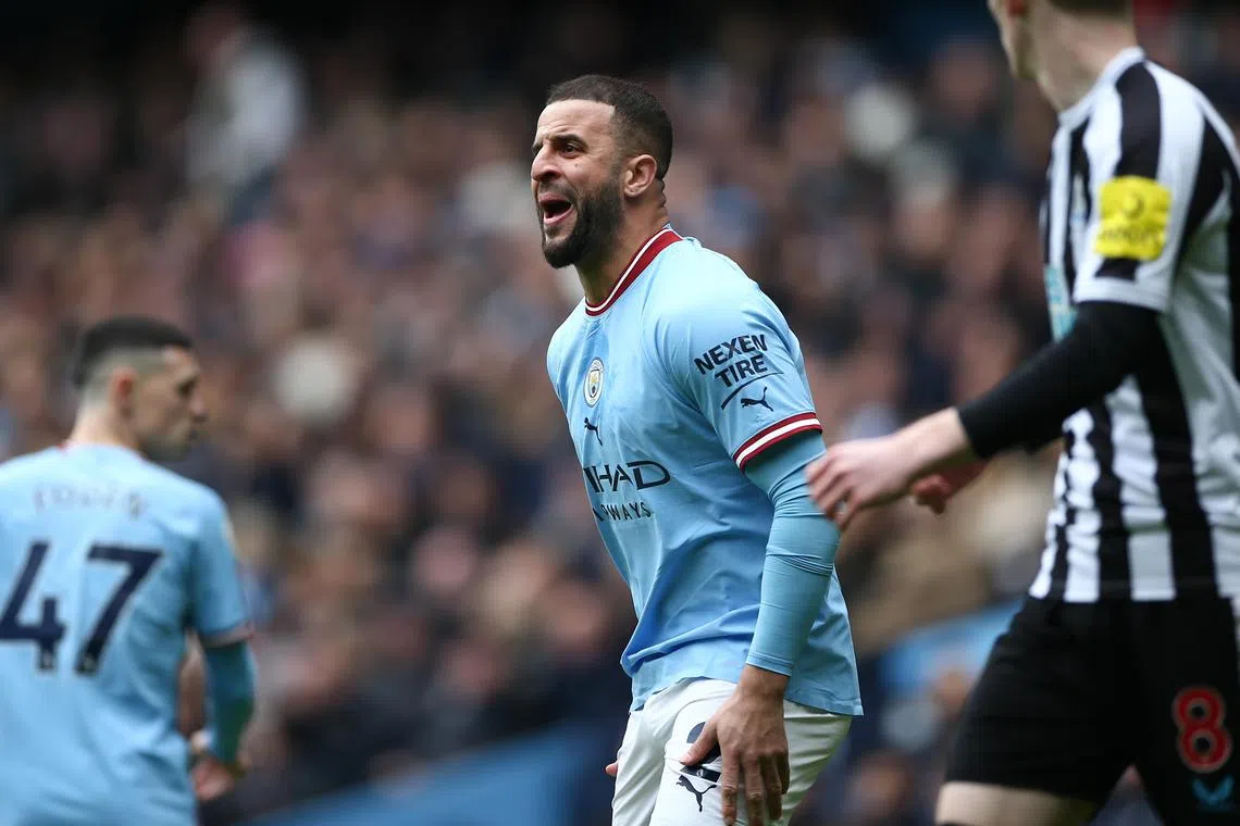 Manchester City manager Pep Guardiola has said that it is a "private issue" when asked about Kyle Walker's (above) flashing incident in a bar.