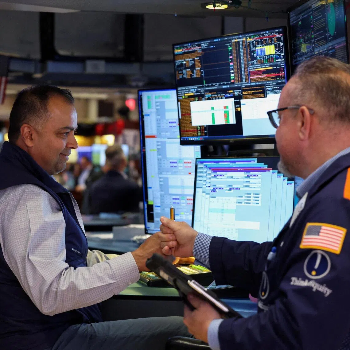Traders working on the floor of the New York Stock Exchange, in New York City, on April 8.