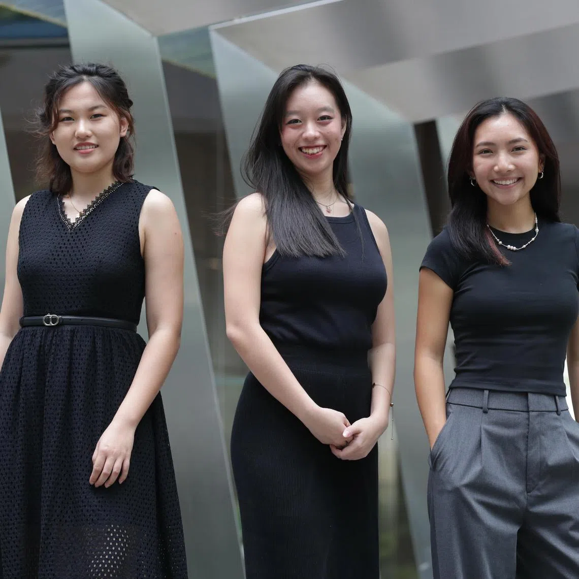 (From left) Ms Bao Rong, Ms Hana Chen and Ms Kenme Lam.