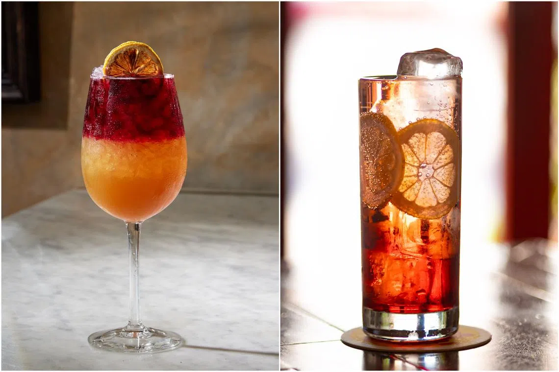 The layered look of many cocktails slowly dissolves as the ingredients interact.