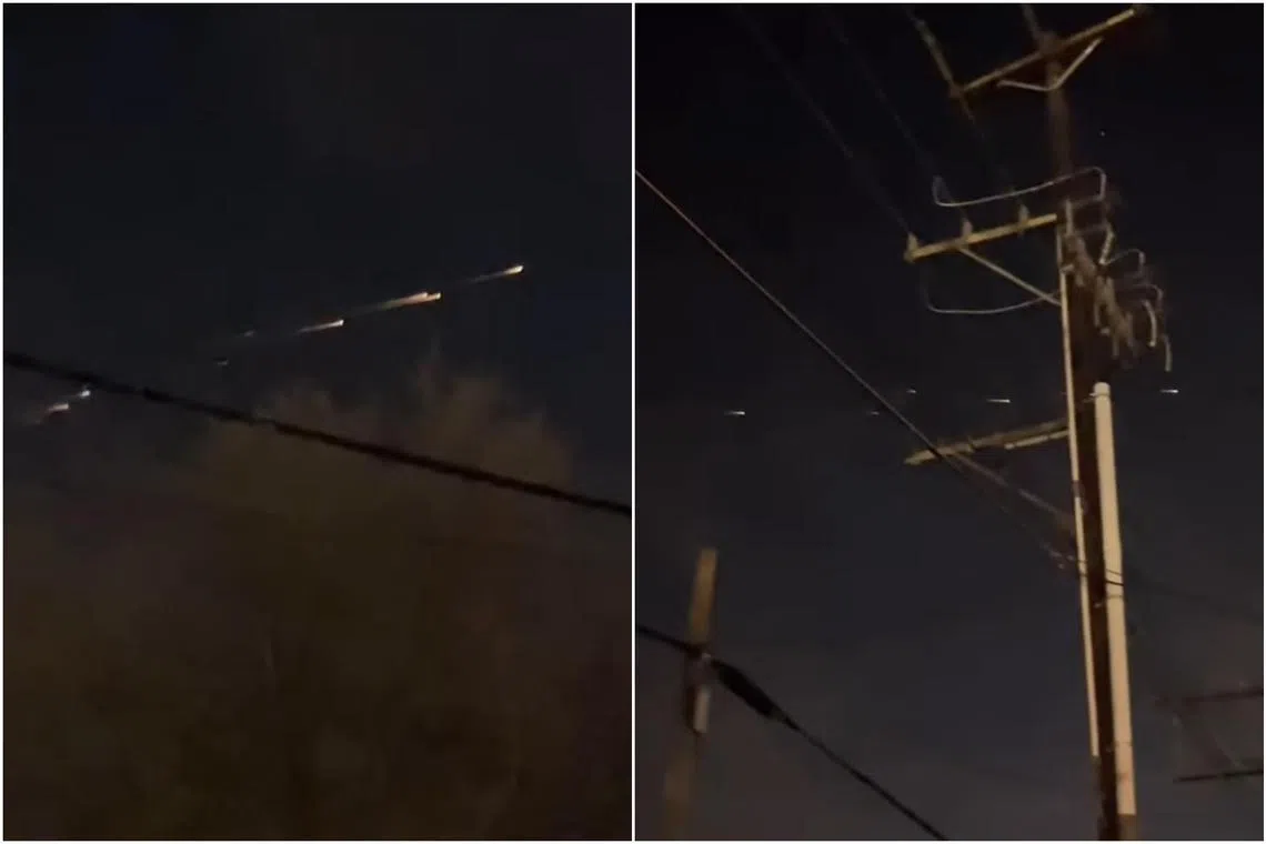 The streaks of light were likely caused by the re-entry of flaming space debris into Earth’s atmosphere.