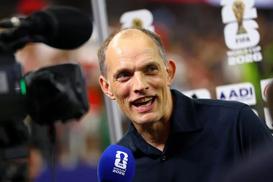 Soccer Football - FIFA World Cup 2026 - Group L - England v Croatia - Dallas Stadium, Arlington, Texas, U.S. - June 17, 2026 England manager Thomas Tuchel during an interview after the match REUTERS/Hannah Mckay