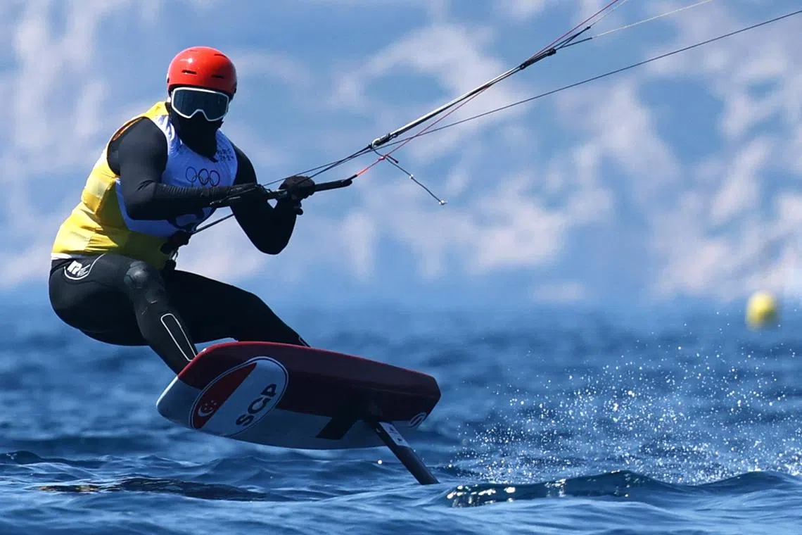 Bronze medallist Maximilian Maeder of Singapore in action.