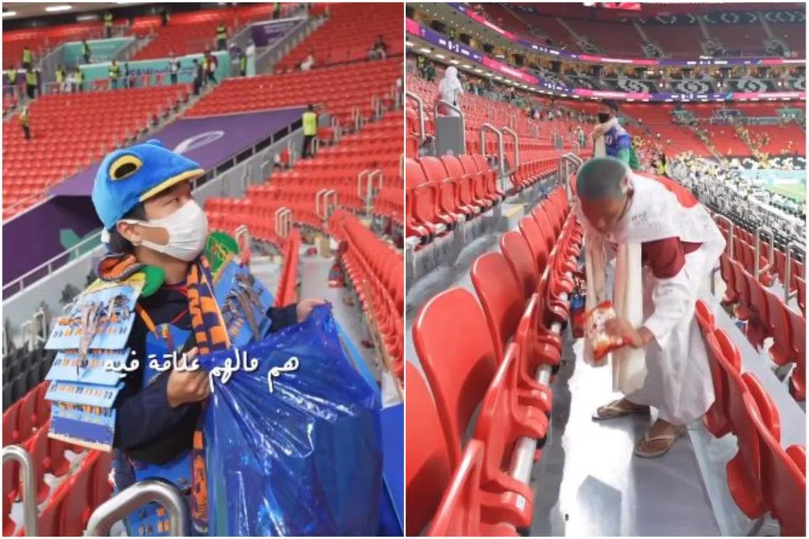 Volunteers at the Japan-Germany game praised the efforts of the conscientious fans.
