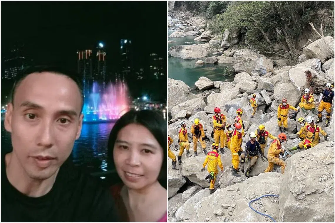 Mr Sim Hwee Kok and Ms Neo Siew Choo had boarded a Taroko Gorge tour bus on April 3 but alighted halfway through.