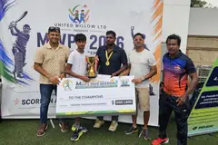 (From left) Chetan Suryawanshi, Neel Ramnarayan, Royal Strikers captain Vengat Murali, Rajiv Ramnarayan and Sarika Prasad.