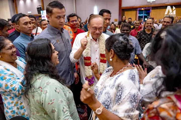 PM Anwar speaking to Indian voters in recent state elections.