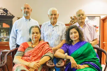 Directors of Muditha Arts: (Top row, from left) V. Krishnan, Uttam Kripalani and N. Subramaniam; (bottom row, from left) Soundarya Sukumar and Priyalatha Arun.