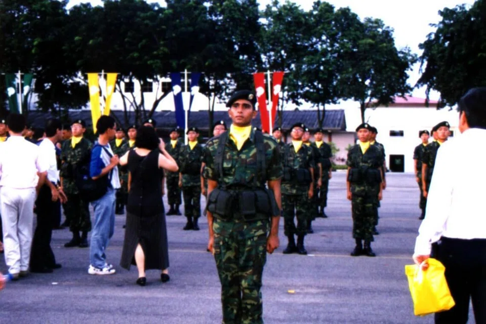 Vivek Gomber at his graduation from the Singapore Army’s advanced section leaders’ course in 1998.