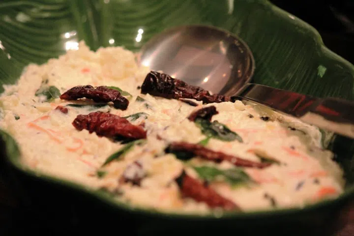 The soothing dish  is traditionally served at the end of a South Indian meal because it cools the palate and aids digestion after eating spicy dishes.