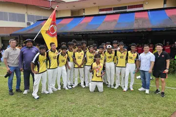 The Victoria Junior College players who fell short by two runs in the final. 