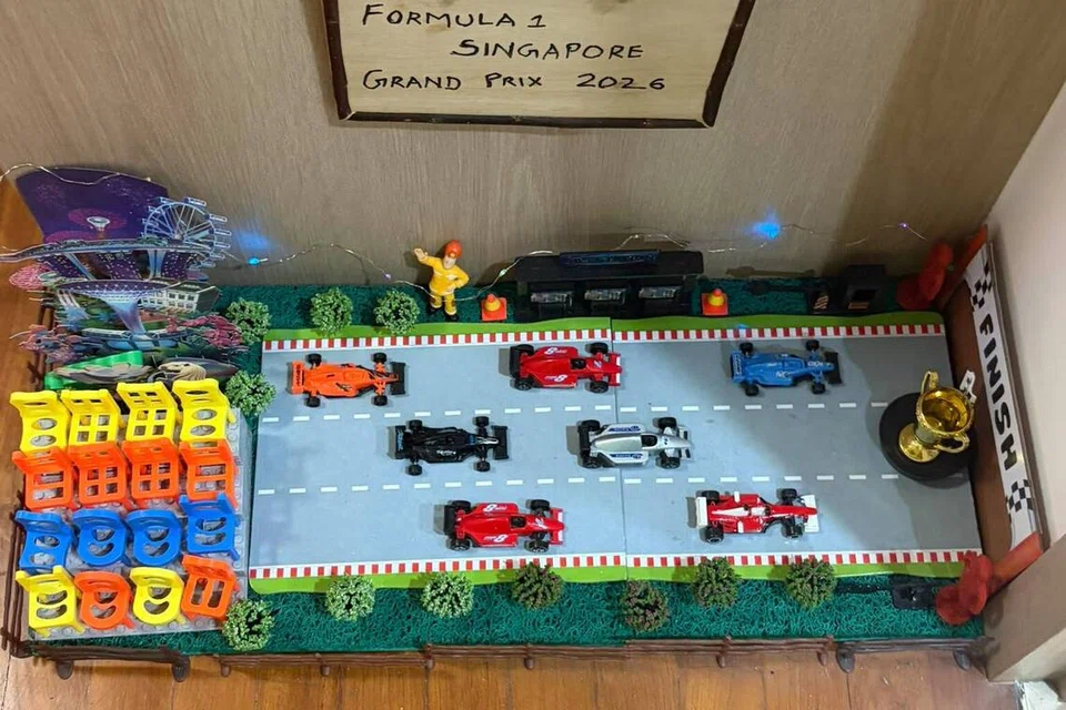The Anand family’s F1-themed golu display this year.