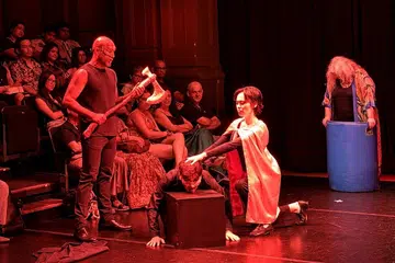 Ashley Christudason, Saurabh Sardana, Terri Tan and Susie Penrice Tyrie in An Actor’s Nightmare directed by Neeraj Sujanani.