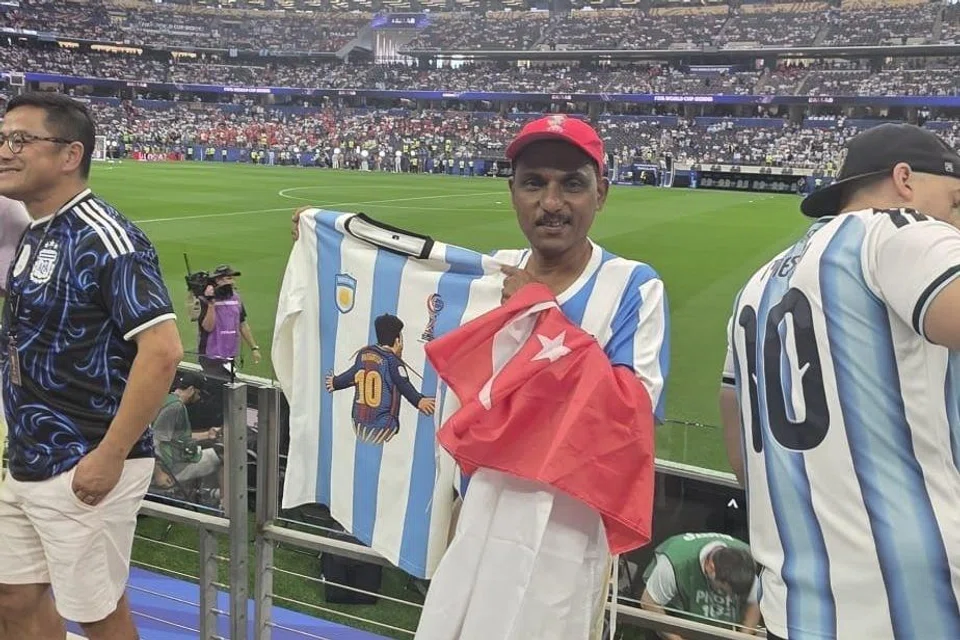 Shaji Philip t the Argentina-Austria match, where his idol Lionel Messi scored both goals.